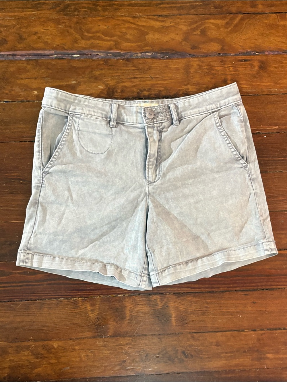 Chino Anthropologie pale washed gray shorts relaxed size 27
